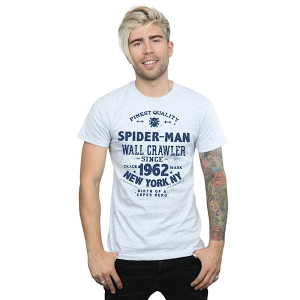 Marvel herr Spider-Man T-shirt av bästa kvalitet XL Sports Grey Sports Grey XL