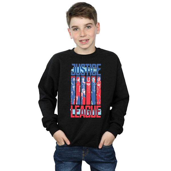 DC Comics Boys Justice League Movie Team Flag Sweatshirt 5-6 år Black 5-6 Years