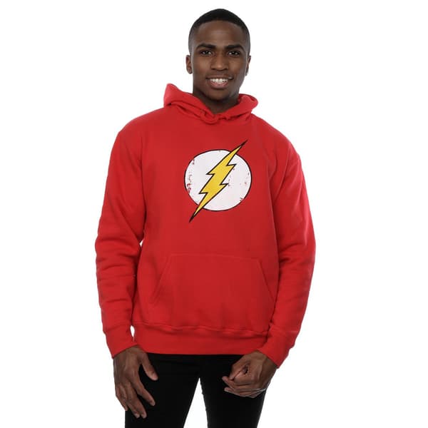 DC Comics Herr Flash Distressed Logo Hoodie M Röd Red M