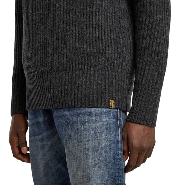 G-Star Herr Ribbstickad Regular Jumper L Grå Grey L
