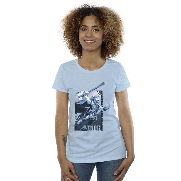 Marvel Womens/Ladies Thor Love And Thunder Attack Bomull T-Shir Baby Blue XXL