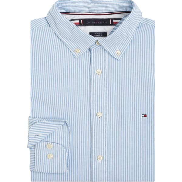 Tommy Hilfiger Herr 1985 Randig Flex Button-Down Skjorta M Blå Blue M