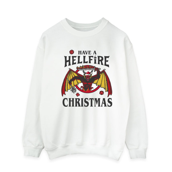 Netflix Män Stranger Things Hellfire Christmas Sweatshirt S Wh White S