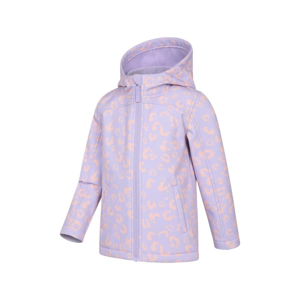 Mountain Warehouse Exodus Tryckt Vattenavvisande Softshelljacka för Barn Light Purple 5-6 Years