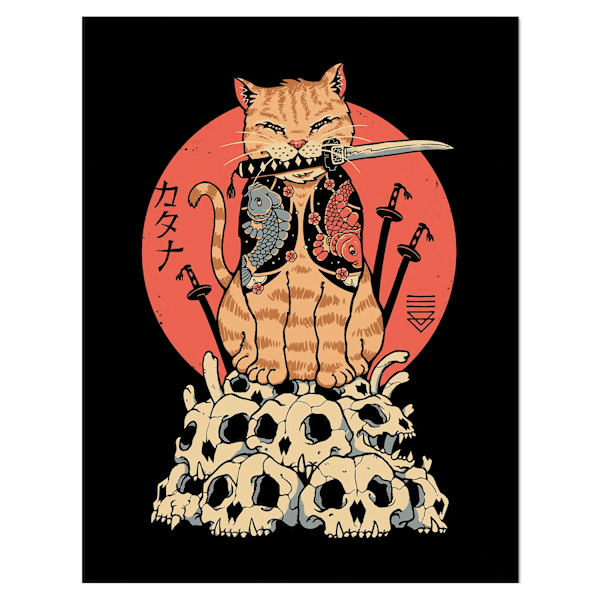 Vincent Trinidad Catana Skulls Pappersutskrift 40cm x 30cm Svart/Vit Black/White/Red 40cm x 30cm
