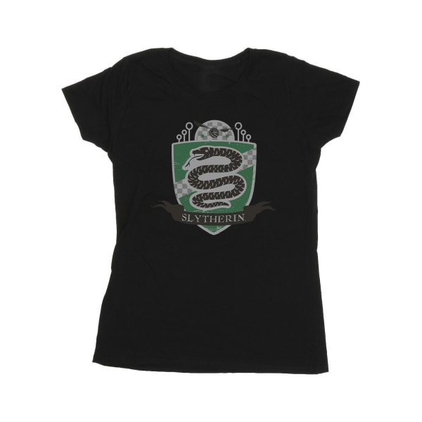 Harry Potter T-shirt i bomull för dam/dam Slytherin bröstmärke Black XL