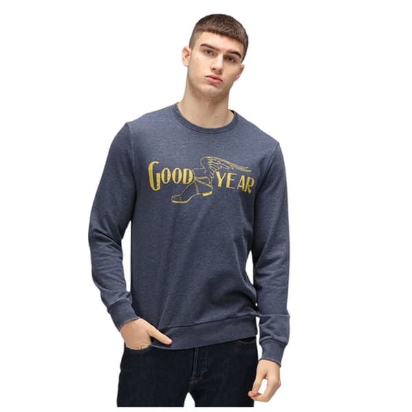 Goodyear Herr Logotyp Rundhalsad Normal Sweatshirt S Blå Blue S