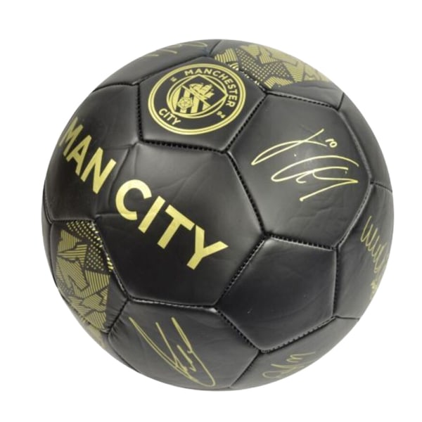 Manchester City FC Phantom Signature Fotboll i konstläder 5 Bl Black/Gold 5
