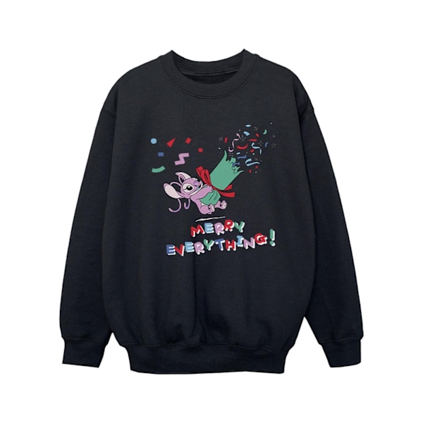 Disney Girls Lilo And Stitch Angel Merry Everything Sweatshirt Black 7-8 Years