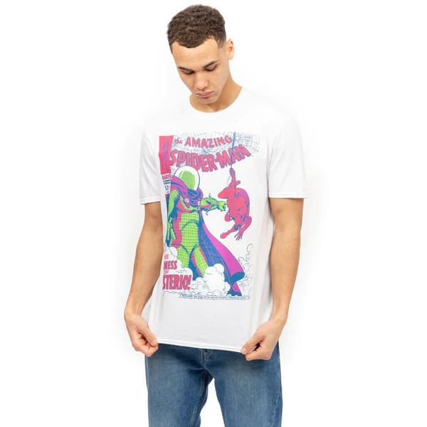 Marvel Comics Spiderman Madness T-shirt för män M Vit/Rosa/Grön White/Pink/Green M