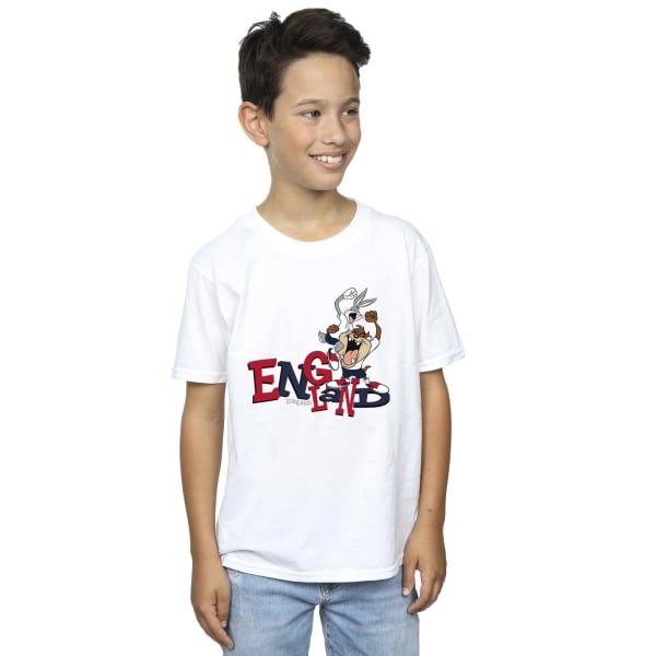 Looney Tunes Boys Bugs & Taz England T-shirt 12-13 år Vit White 12-13 Years