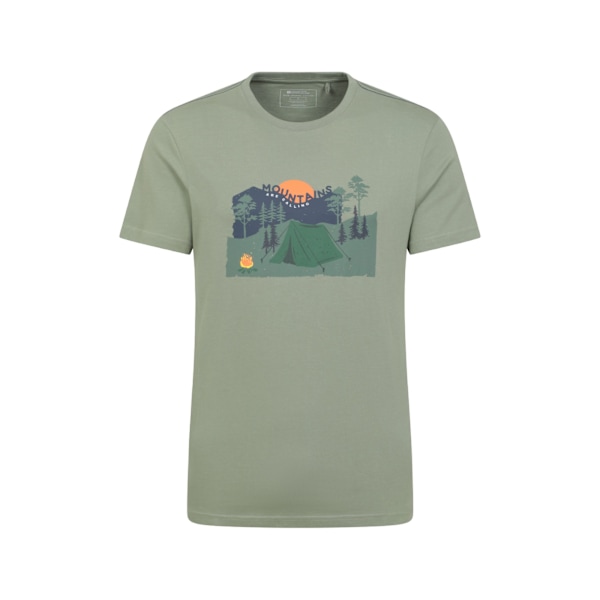 Mountain Warehouse Herr Camping Ekologisk T-shirt XS Grön Green XS