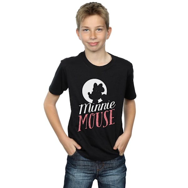 Disney Boys Minnie Mouse Moon Silhouette T-Shirt 7-8 år Svart Black 7-8 Years