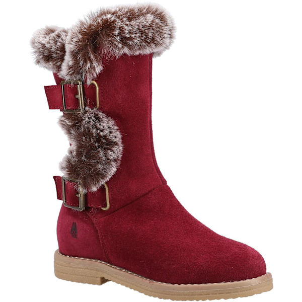 Hush Puppies Girls Mini Megan Suede Boots 1 UK Burgundy Burgundy 1 UK
