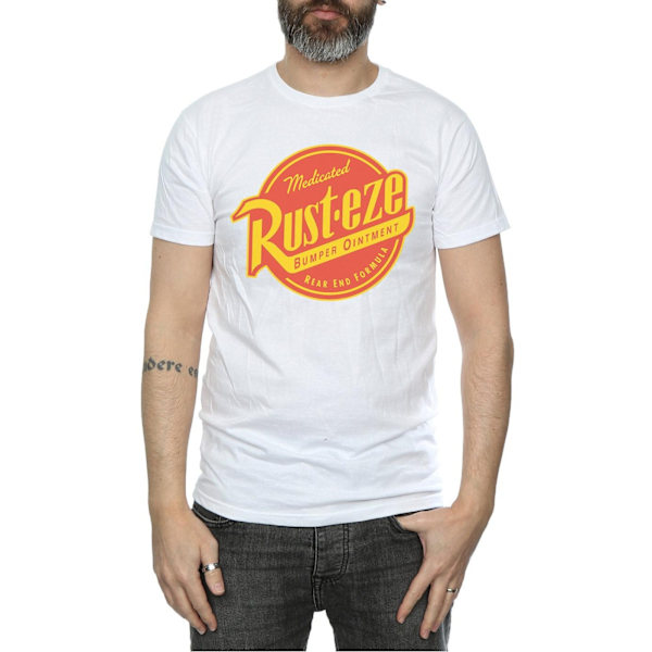 Bilar Herr Rust-Eze Logotyp Bomulls T-Shirt S Vit White S