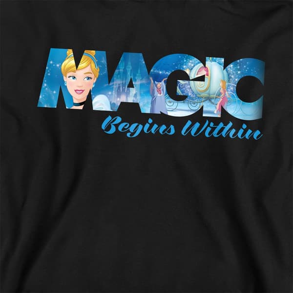 Cinderella Barn/Barn Magic Begins Within Hoodie 7-8 År Black 7-8 Years