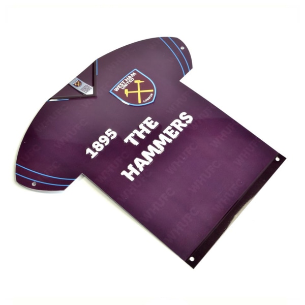West Ham United FC Skjorta formad metallskylt One Size Lila Purple One Size