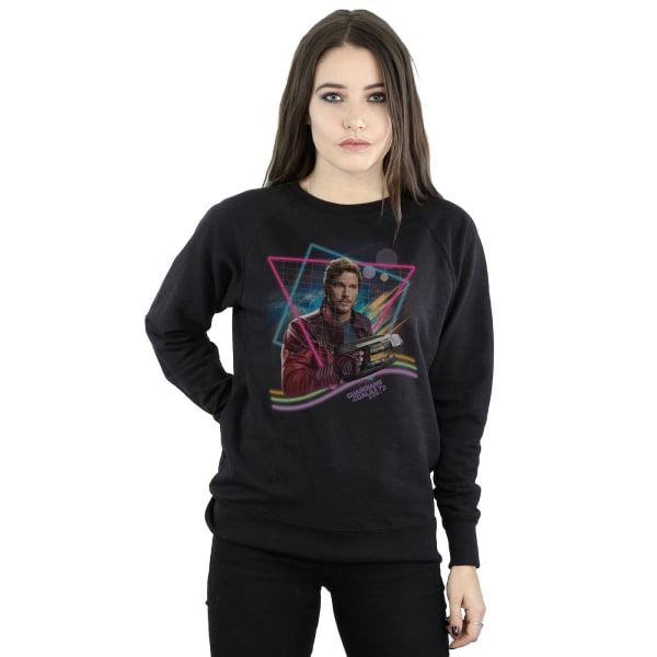 Marvel Womens/Ladies Guardians Of The Galaxy Neon Star Lord Swe Black M