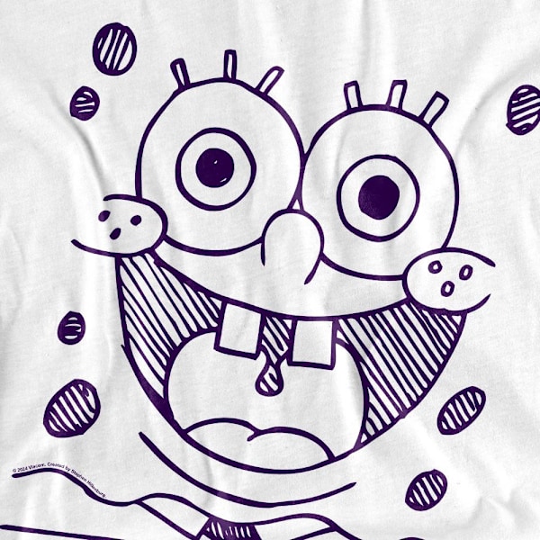 SvampBob Fyrkant Unisex Vuxen Grin Filtpenna T-Shirt L Vit White L