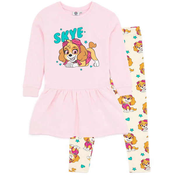 Paw Patrol Girls Skye Sweater Dress & Leggings Set 6-7 År Pi Pink 6-7 Years