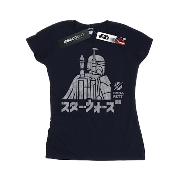 Star Wars Dam/Kvinnor Kanji Boba Fett Bomull T-shirt XL Marinblå Navy Blue XL