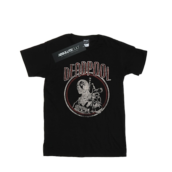 Marvel Mens Deadpool Vintage Circle T-Shirt S Svart Black S