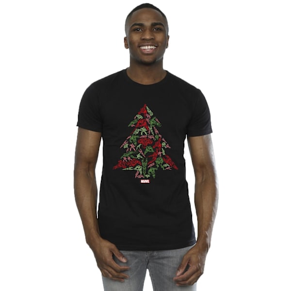 Marvel Mens Avengers Christmas Tree T-Shirt M Svart Black M