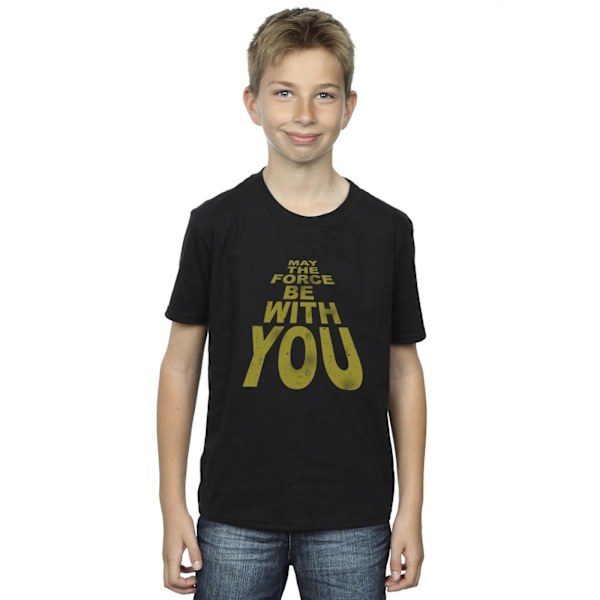 Star Wars Boys May The Force Be With You T-Shirt 7-8 år Svart Black 7-8 Years