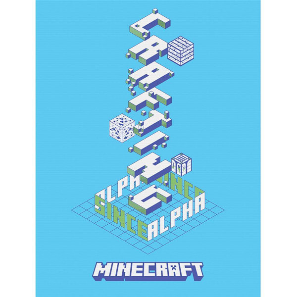 Minecraft Alpha Canvas Print 40cm x 30cm Blå/Vit/Grön Blue/White/Green 40cm x 30cm