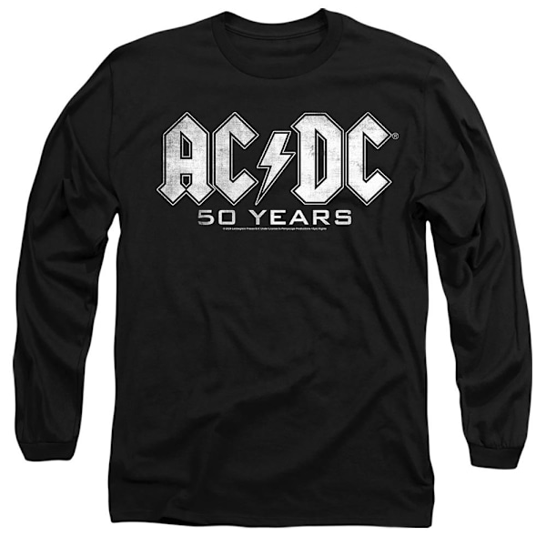 AC/DC Unisex Vuxen 50 År Logotyp T-Shirt L Svart Black L