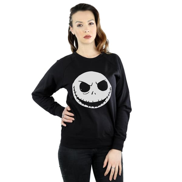 Nightmare Before Christmas Dam sweatshirt i bomull för kvinnor Black S