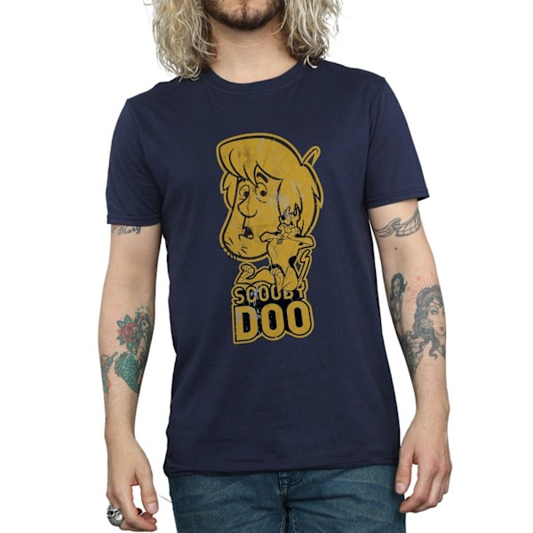 Scooby Doo T-shirt för män och Shaggy M Marinblå Navy Blue M