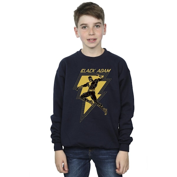 DC Comics Boys Black Adam Golden Bolt Brösttröja 12-13 År Navy Blue 12-13 Years