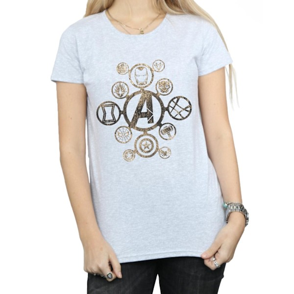 Avengers Infinity War Dam T-shirt i bomull med ikoner för kvinnor/damer M Spor Sports Grey M