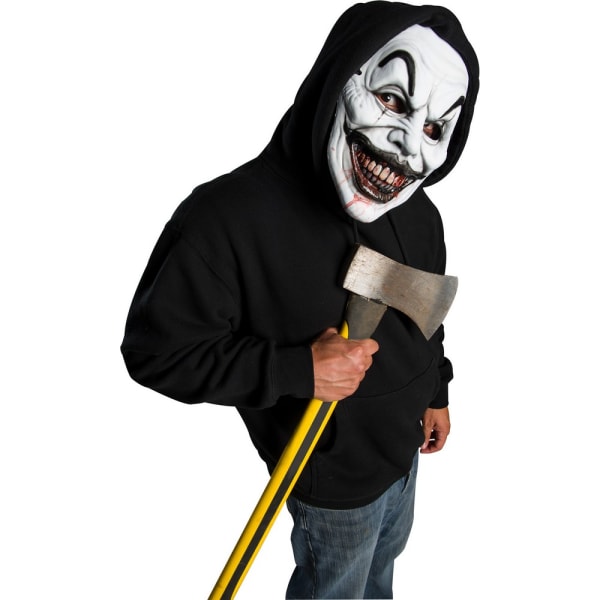 Bristol Novelty Unisex Vuxna Terror Clown Halloween Mask One S Black/White/Red One Size