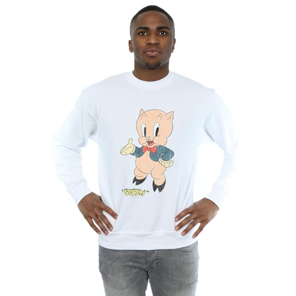 Looney Tunes Herr Porky Pig Distressed Sweatshirt 4XL Vit White 4XL