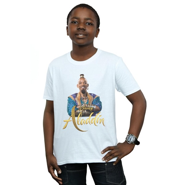 Disney Boys Aladdin Movie Genie Photo T-Shirt 12-13 år Vit White 12-13 Years