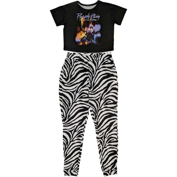 Prince Dam/Dam Lila Regn Pyjamas Set L Svart/Vit Black/White L