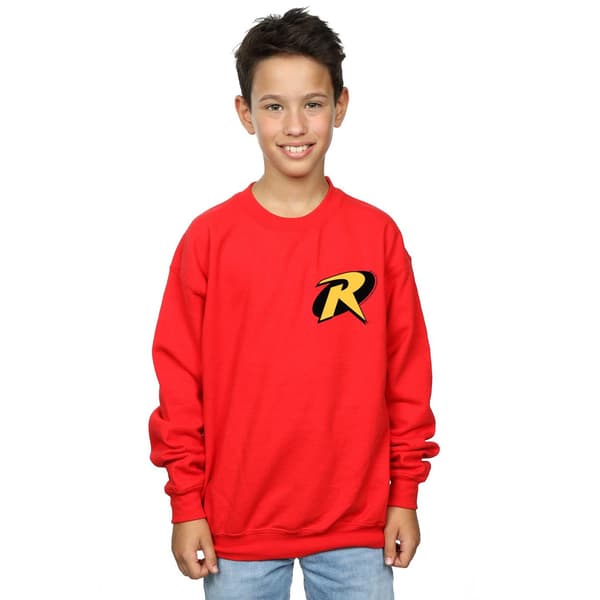 DC Comics Pojkar Batman Robin Logotyp Tröja 9-11 År Röd Red 9-11 Years