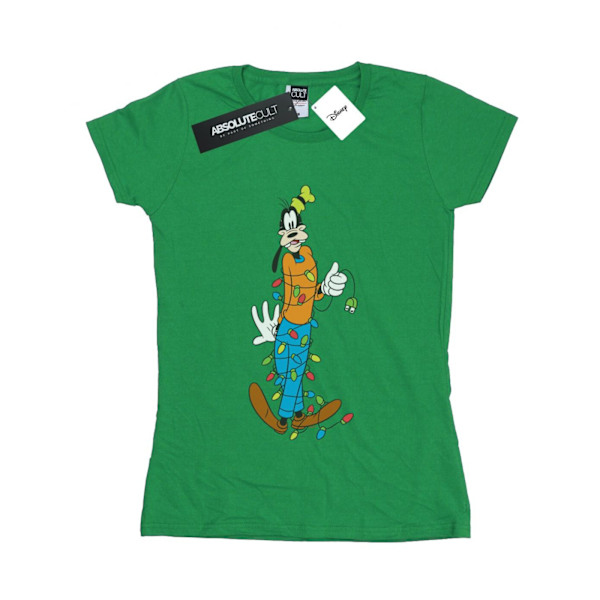 Disney Dam/Kvinnor Goofy Julbelysning Bomull T-shirt XXL Irish Green XXL