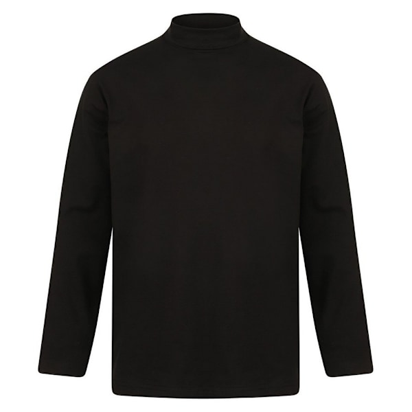 Henbury Herr Roll Neck Långärmad Topp XL Svart Black XL