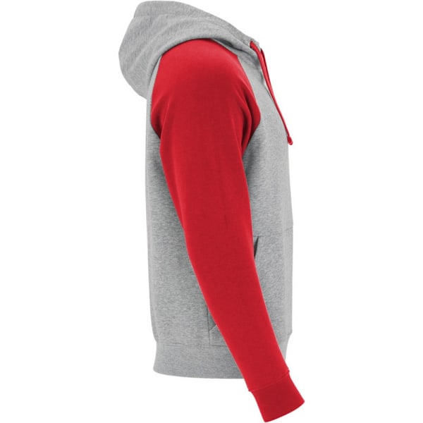 Roly Unisex Vuxen Badet Tvåfärgad Huvtröja 3XL Heather Grey/Red Heather Grey/Red 3XL