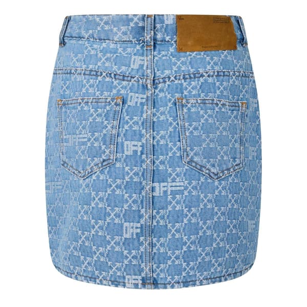 Off White Dam Monogram Denim Minikjol 6 UK Ljusblå Light Blue 6 UK