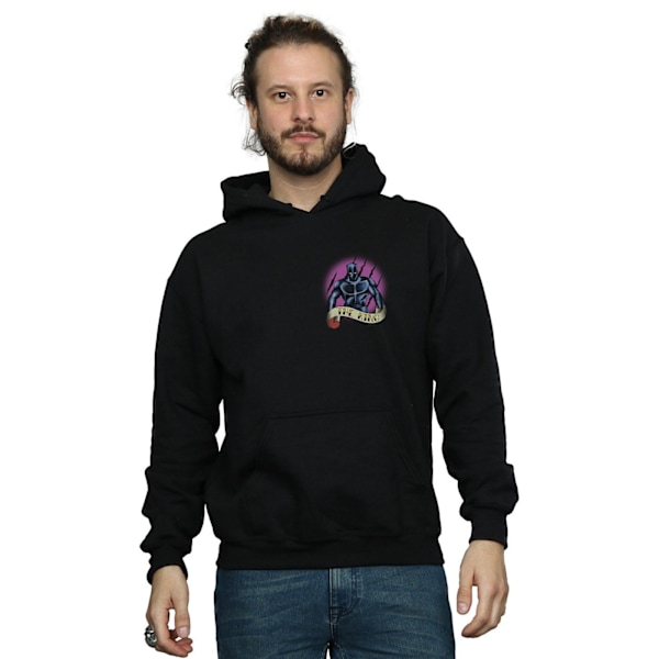 Marvel Herr Svart Panter Tatuering Brösttryck Hoodie 4XL Svart Black 4XL