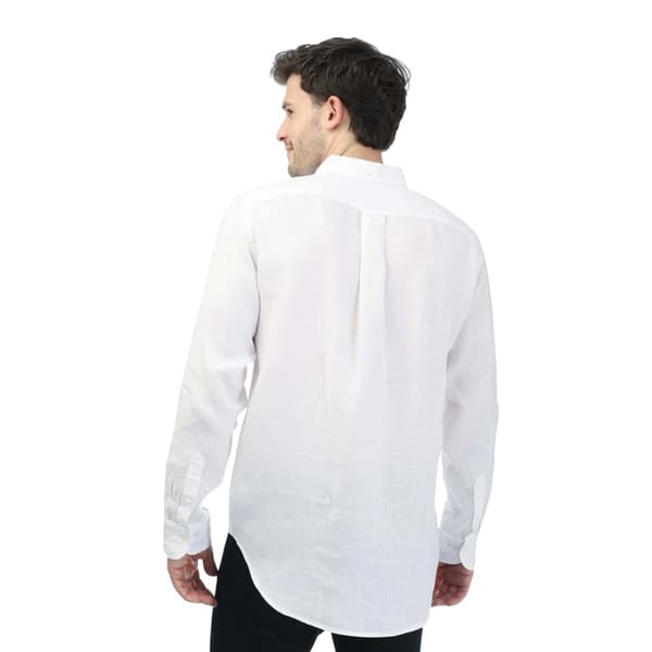 Gant Herr Linne Regular Långärmad Skjorta 4XL Vit White 4XL