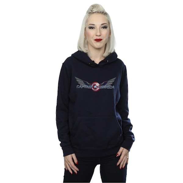 Marvel Dam/Kvinnor Falcon Och Vinternsoldaten Captain America Logotyp Hoodie S Marinblå Navy Blue S