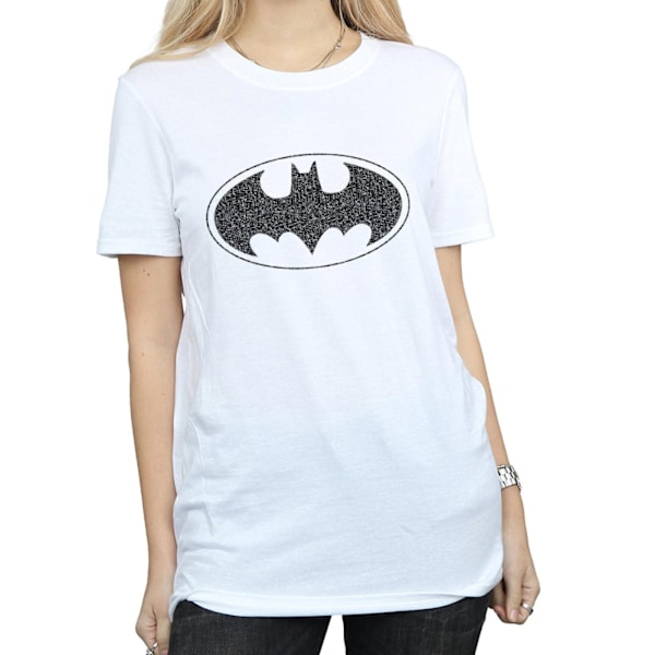 DC Comics Dam/Kvinnor Batman Enfärgad Logotyp Bomull Pojkvän White L