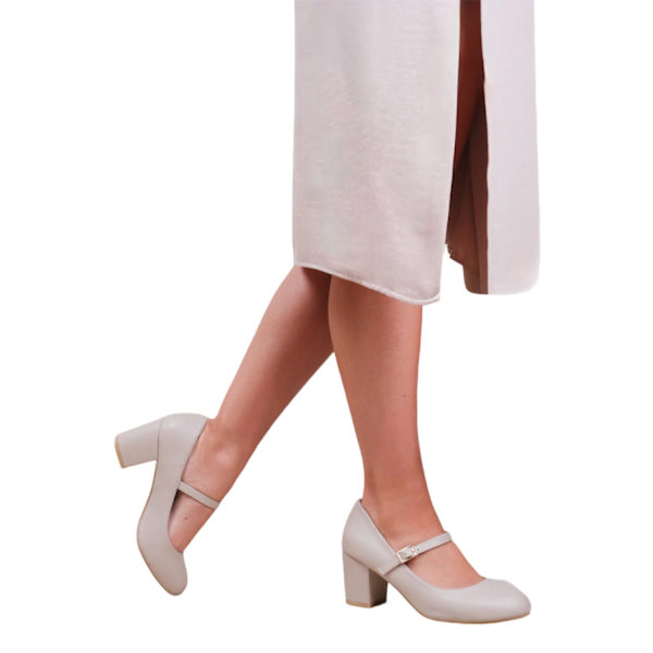 Where's That From Dam/Damer Araceli Block Heel Mary Janes 7 Nude 7 UK