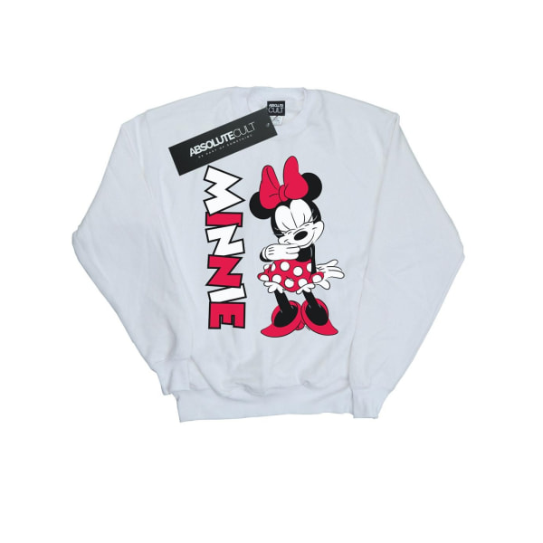 Disney Dam/Dam Minnie Mouse fnissande tröja M Vit White M