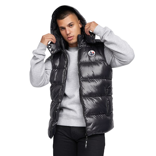 Born Rich Mens Henrico Hooded Gilet L Black Black L